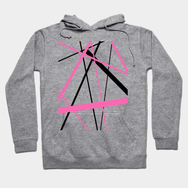 Criss Crossed Pink and Black Stripes Hoodie by taiche